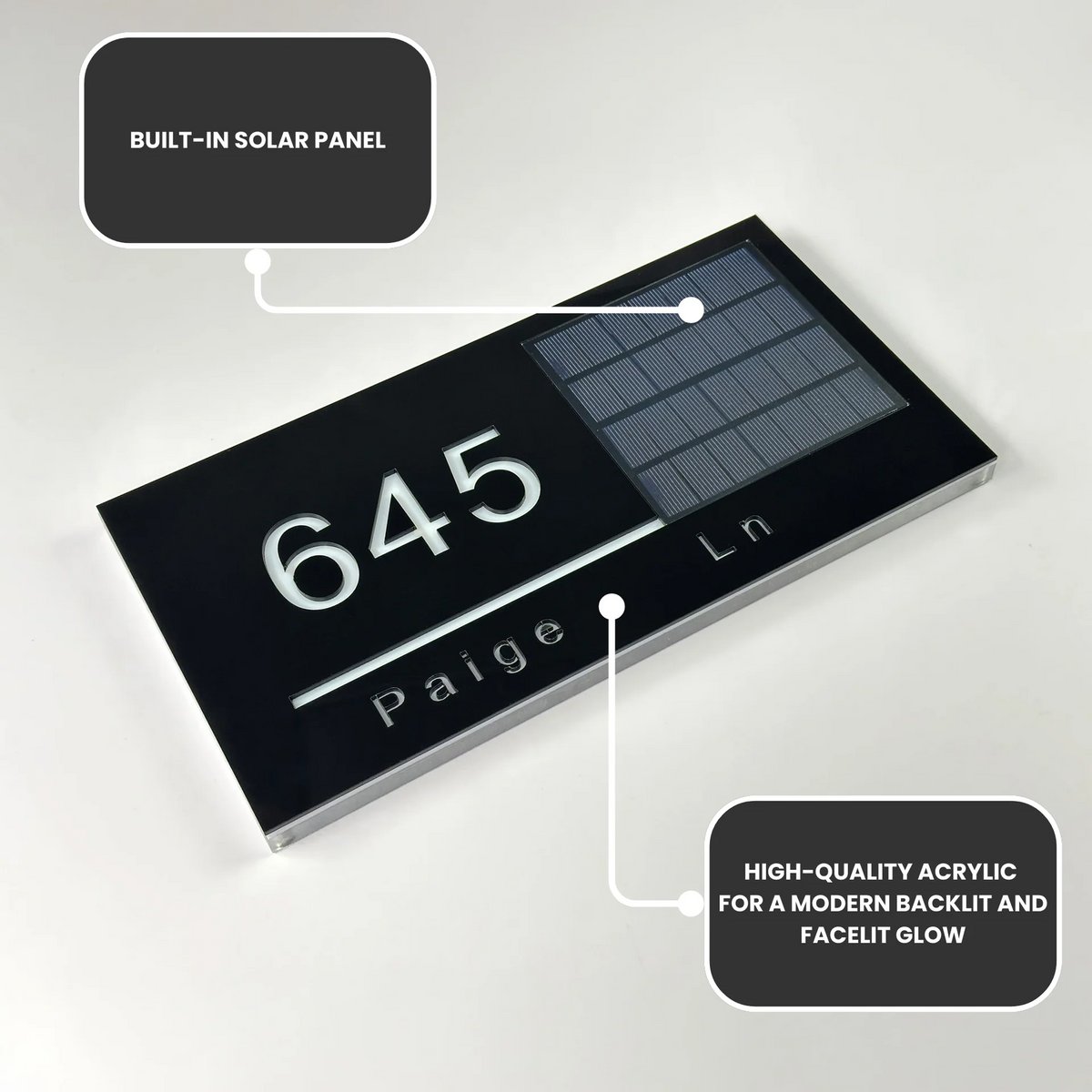 Wireless Solar LED Address Sign – Custom Illuminated House Numbers
