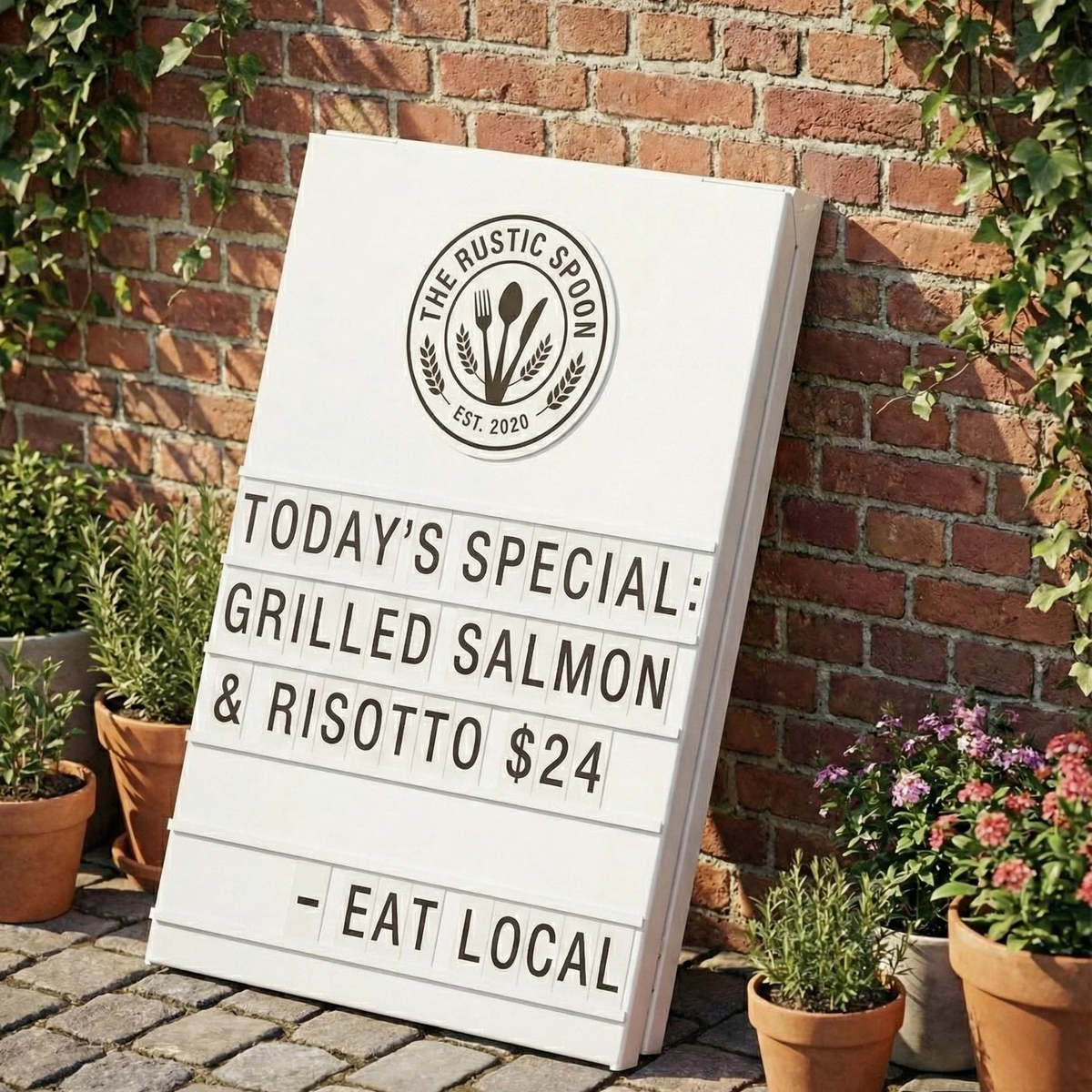 A-Frame Sidewalk Sign – Metal Sandwich Board with Changeable Letters