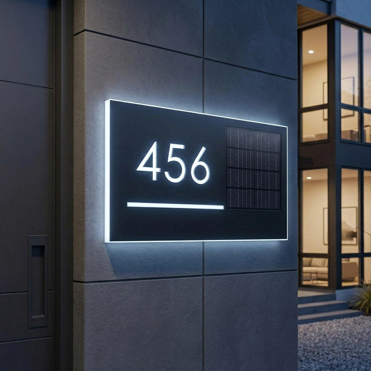 Wireless Solar LED Address Sign – Custom Illuminated House Numbers