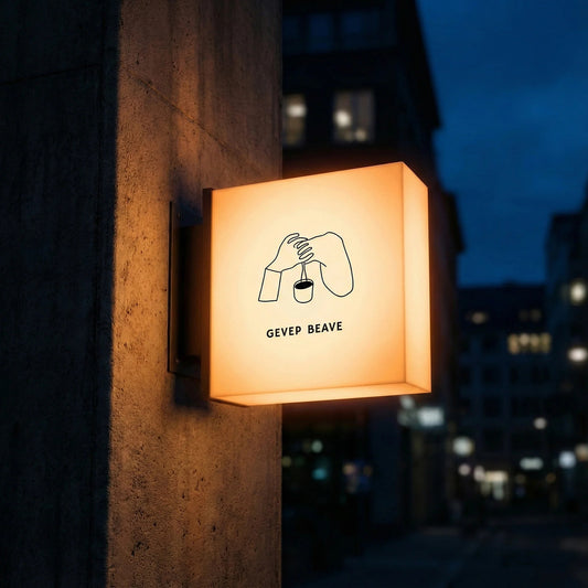 Square Acrylic LED Light Box – Custom Business Sign Display