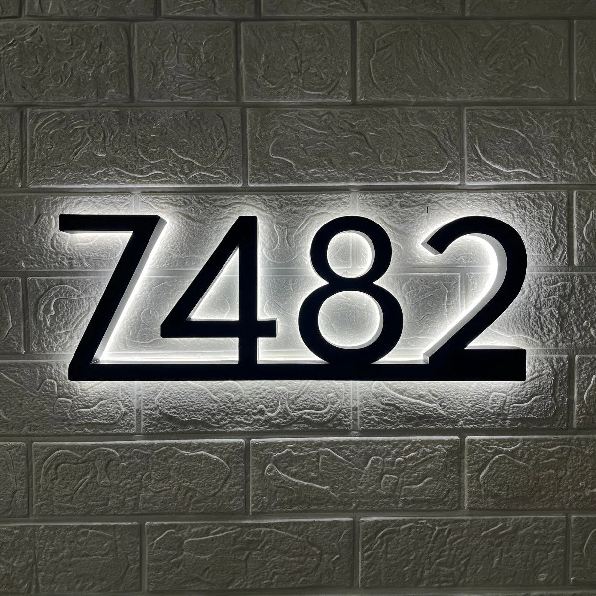 Backlit LED House Numbers with Underline – Modern Illuminated Address Numbers