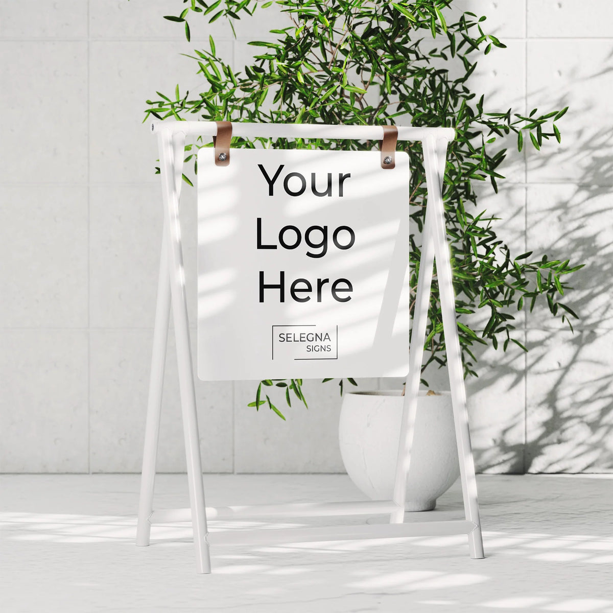 A-Frame Sidewalk Sign – Metal Sandwich Board with Changeable Letters