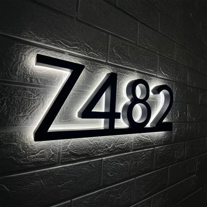 Backlit LED House Numbers with Underline – Modern Illuminated Address Numbers