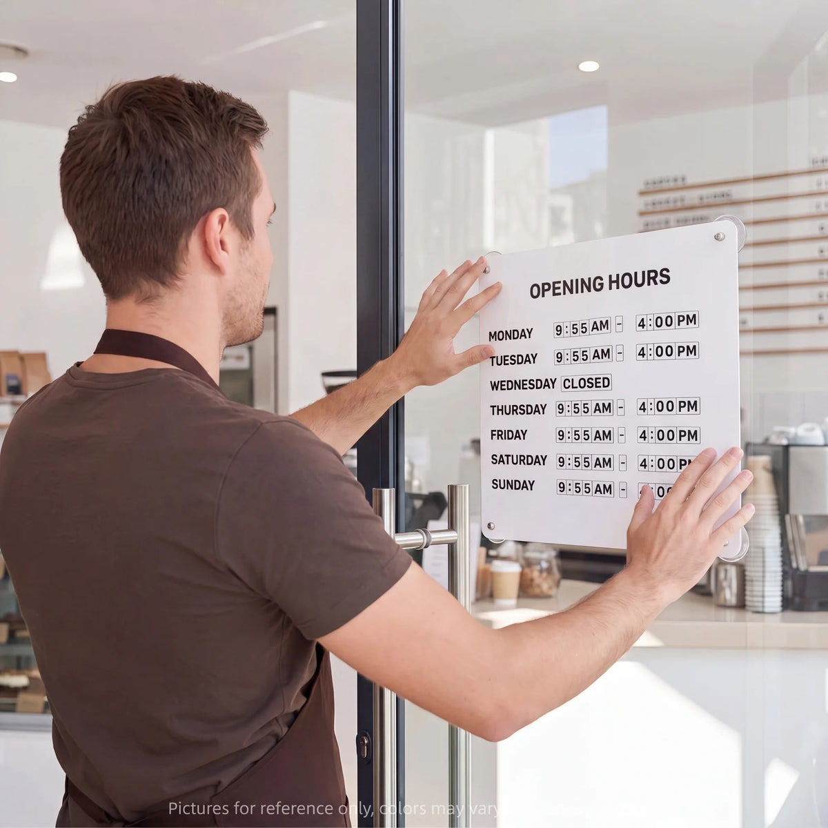 Magnetic Business Hours Sign with Changeable Numbers