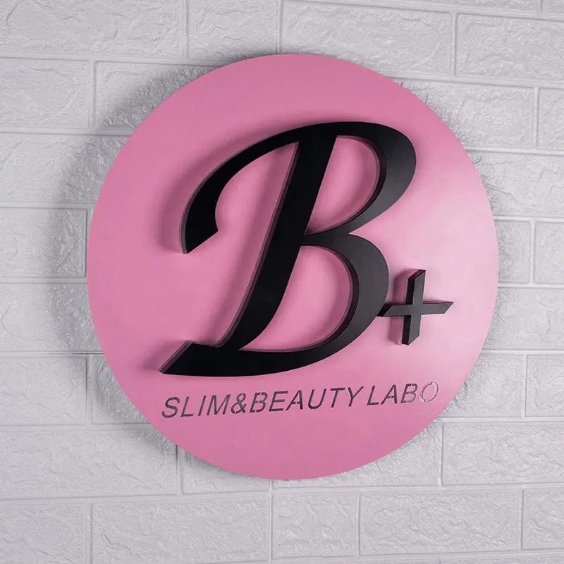 3D Backlit Acrylic Business Sign – Custom LED Logo Sign with Metal Backplate