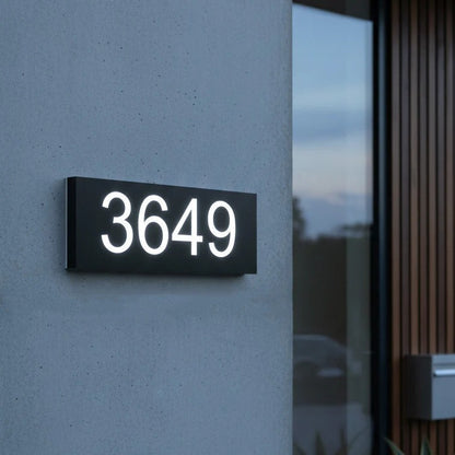 Metal Backlit Address Plaque – Custom LED House Address Sign