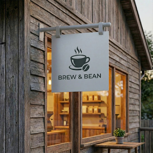 Custom Hanging Business Sign – Double-Sided Storefront Logo Sign