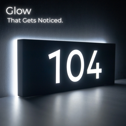 Metal Backlit Address Plaque – Custom LED House Address Sign