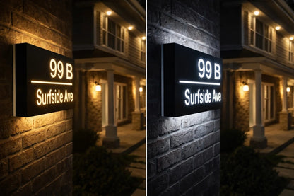 Backlit House Numbers with Street Name – Custom Illuminated Address Sign
