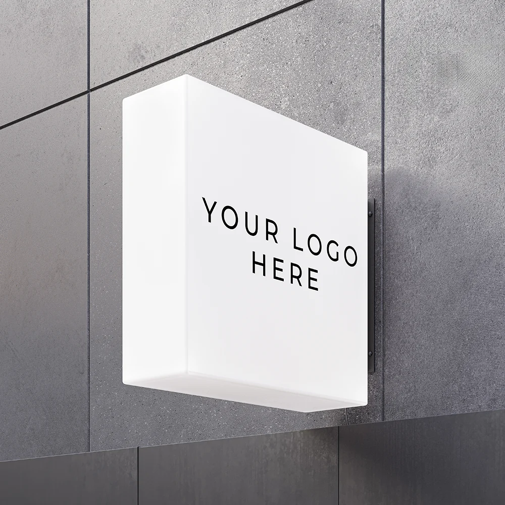 Square Acrylic LED Light Box – Custom Business Sign Display
