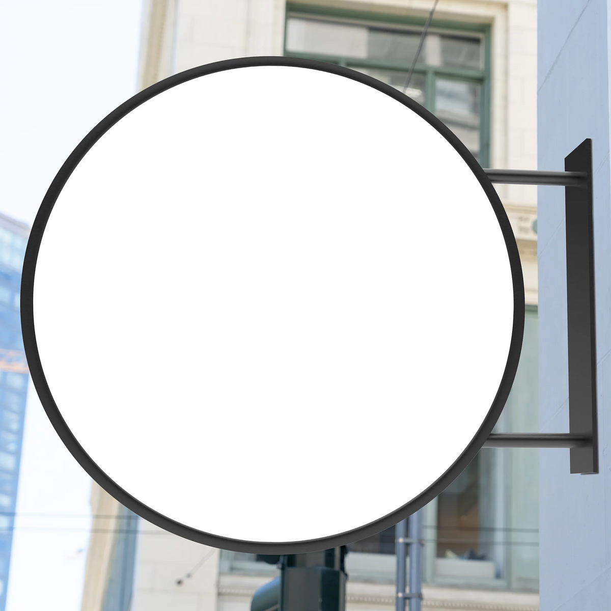 Round LED Light Box Sign – Double-Sided Projecting Business Sign