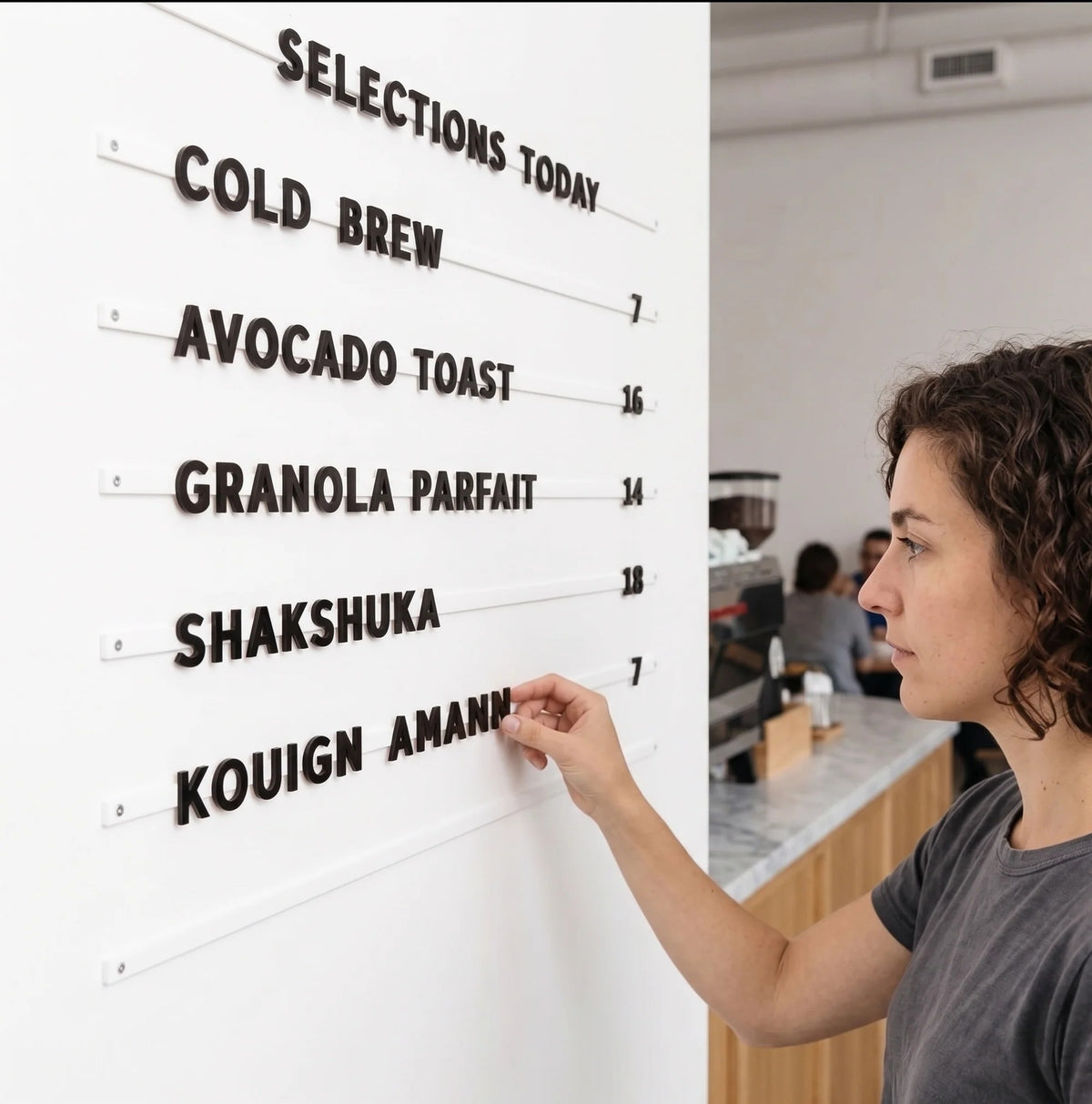 Magnetic Menu Board for Café and Restaurant Wall Display