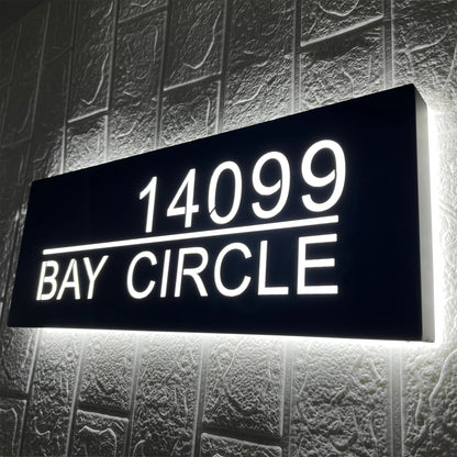 Backlit House Numbers with Street Name – Custom Illuminated Address Sign