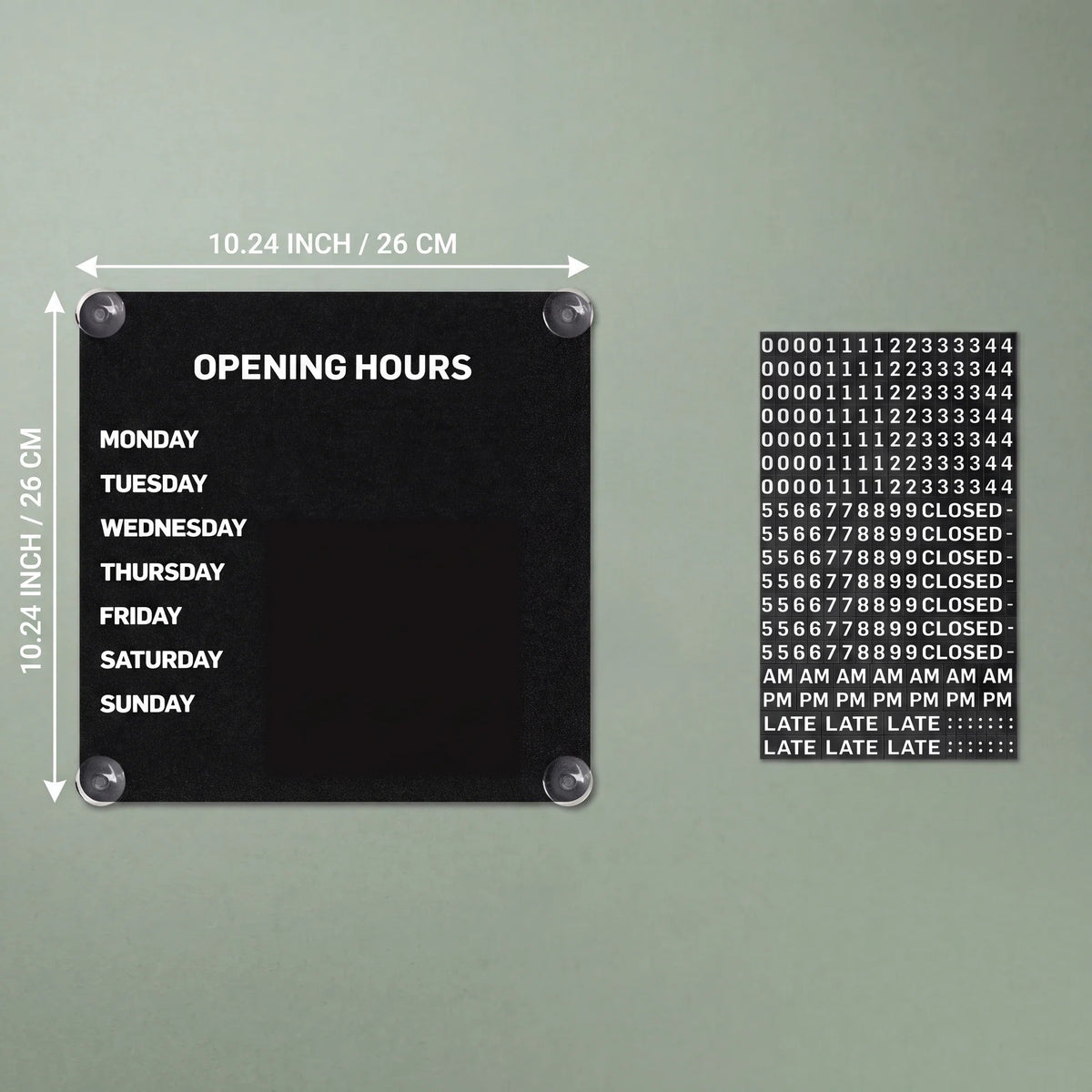 Magnetic Business Hours Sign with Changeable Numbers