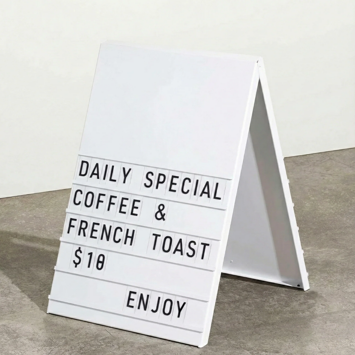 A-Frame Sidewalk Sign – Metal Sandwich Board with Changeable Letters