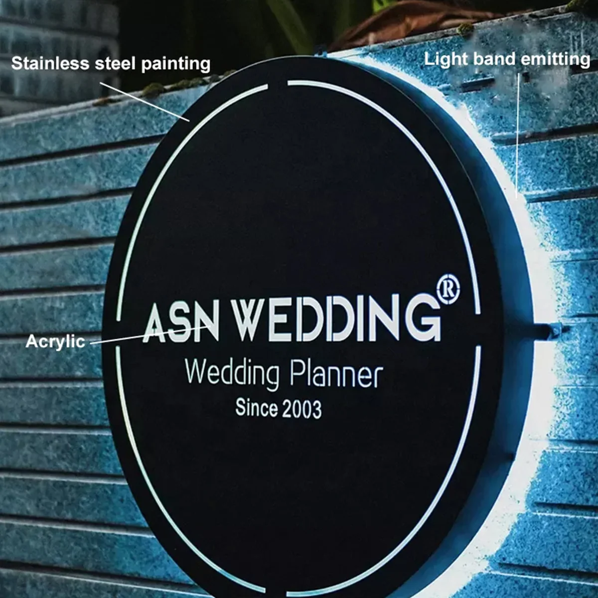 Backlit Metal Business Logo Sign – Custom LED Storefront Sign (Laser Cut)