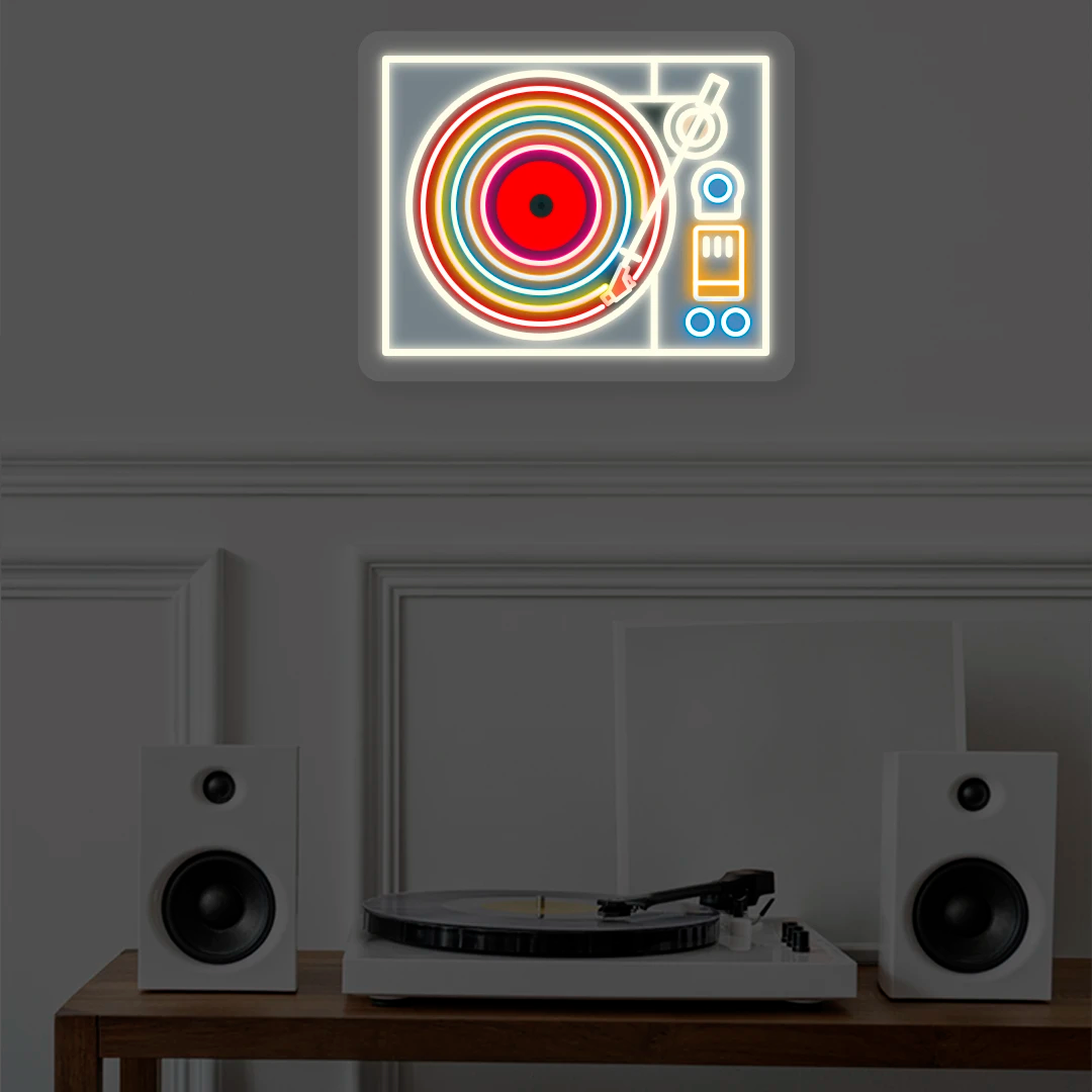 Vinyl Player Neon Artwork Sign
