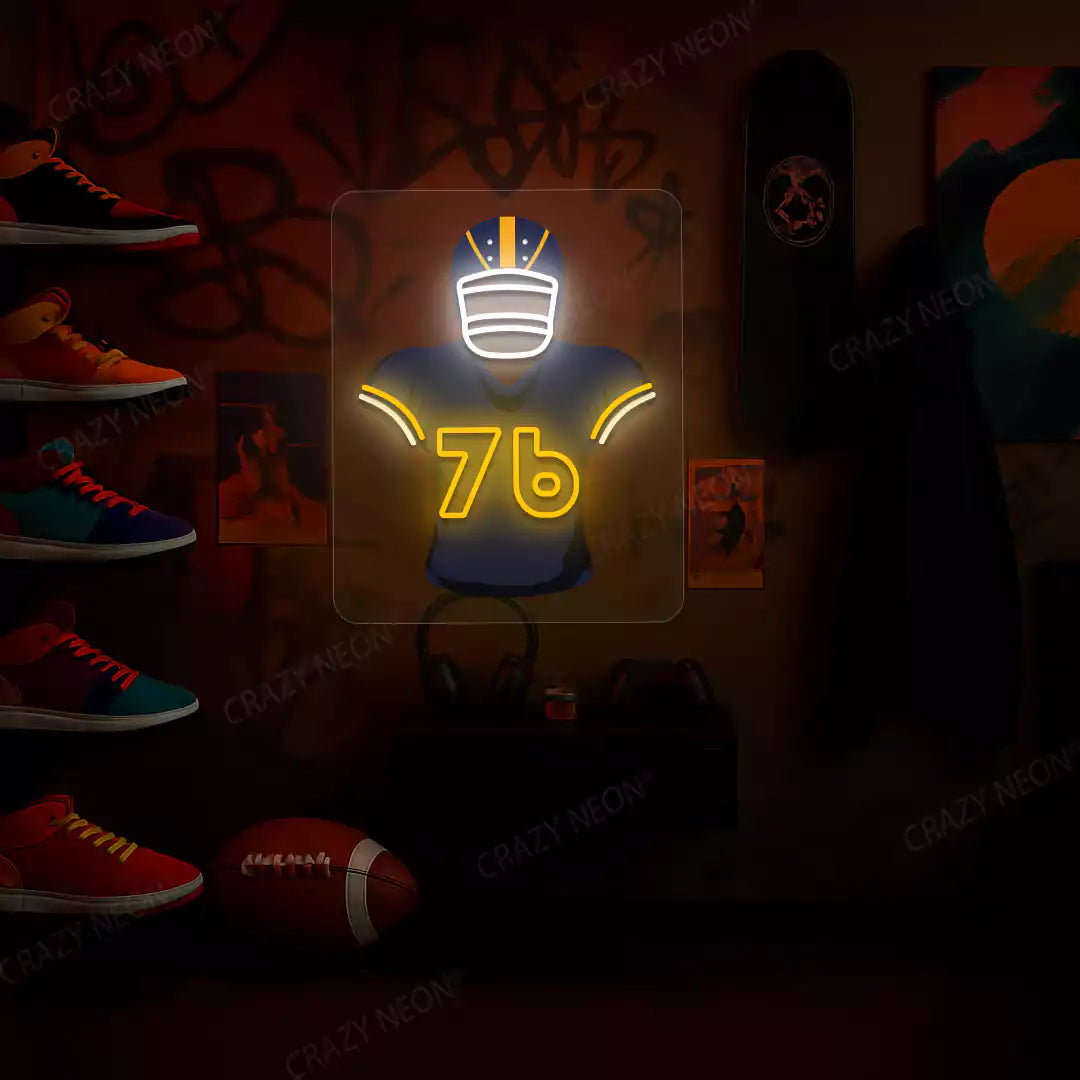 LAC Jersey Football Neon Artwork Sign