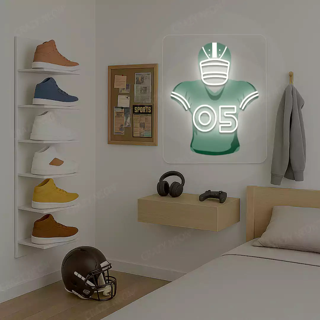 NYJ Jersey Football Neon Artwork Sign