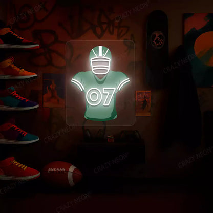 NYJ Jersey Football Neon Artwork Sign