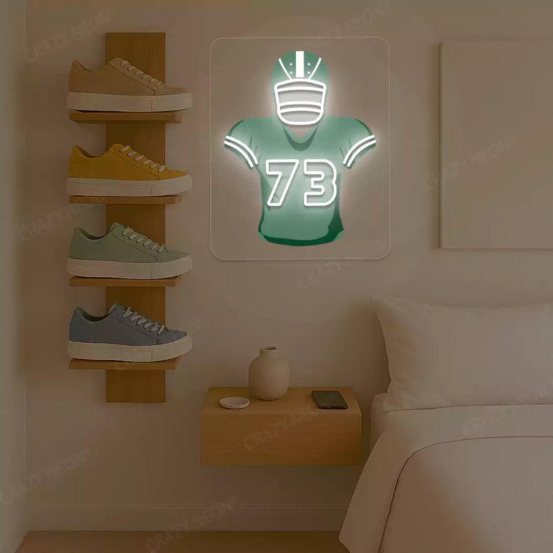 NYJ Jersey Football Neon Artwork Sign