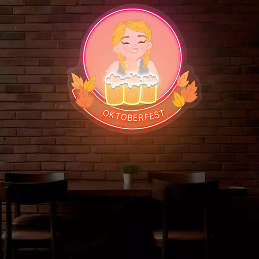 Oktoberfest Beer Girl Neon Sign