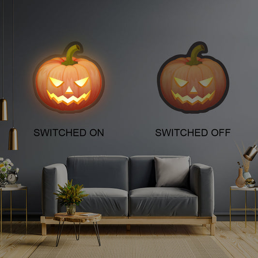 Angry Pumpkin Illuminated Sign