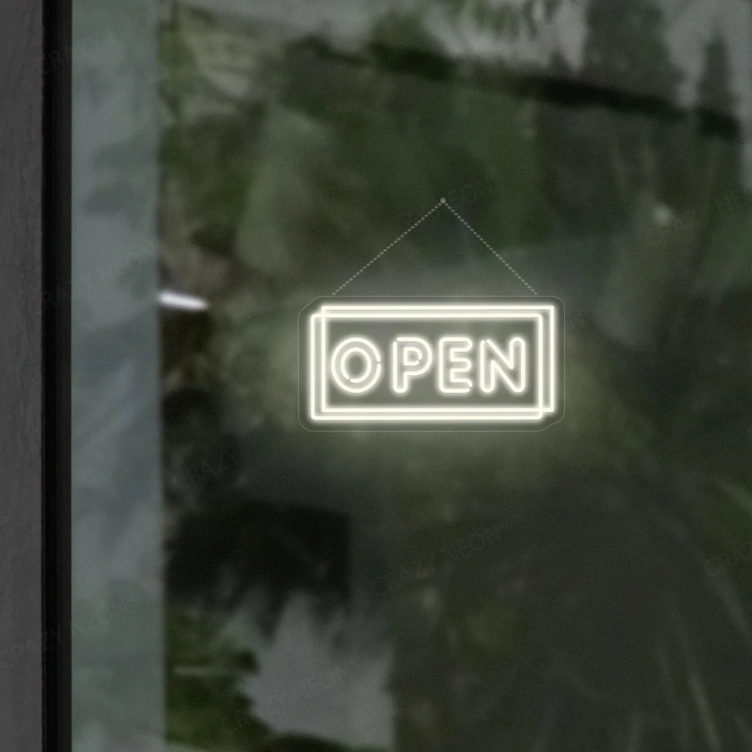 Double line "OPEN" LED neon sign for business, bright display, image 9 of 16.