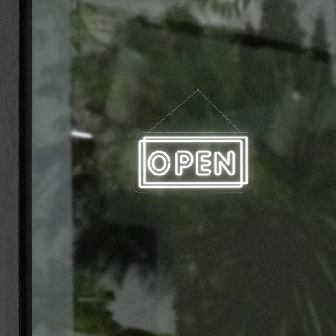 Double line open LED neon sign for business, bright and energy-efficient. Image 2 of 16.