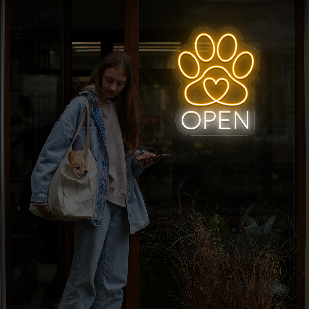Beloved Pet Open Neon Sign