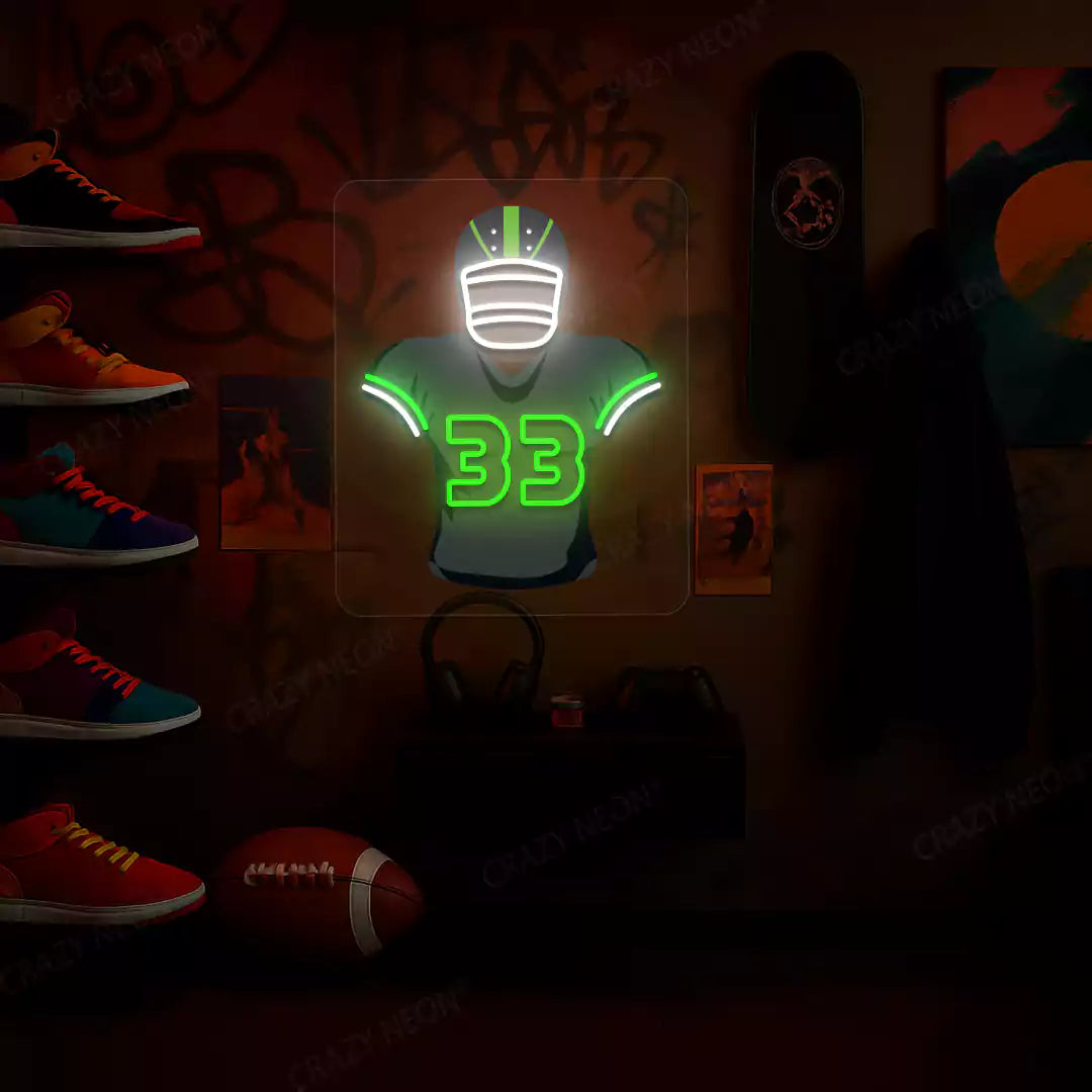 PHI Jersey Football Neon Artwork Sign
