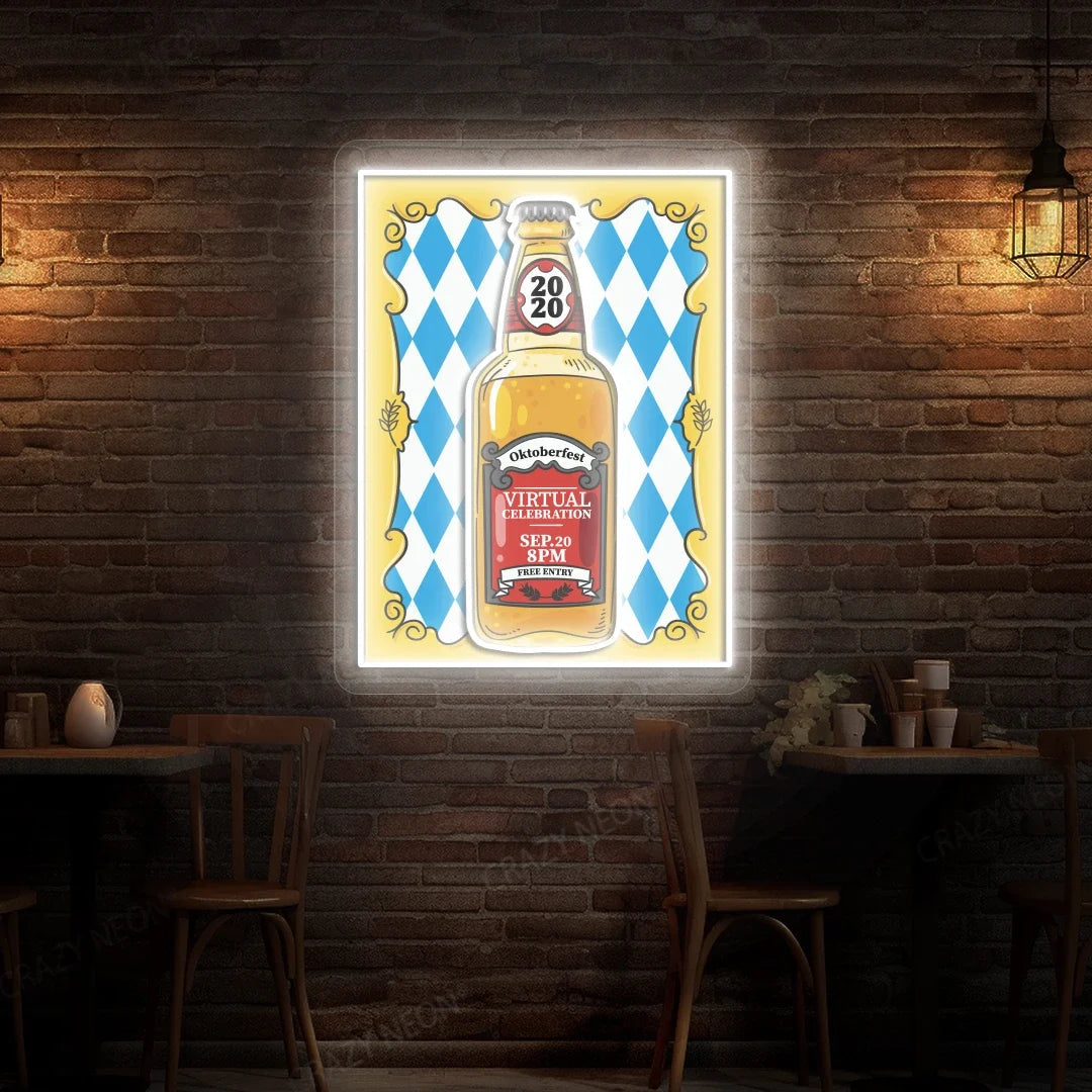 Oktoberfest Beer Bottle Neon Sign