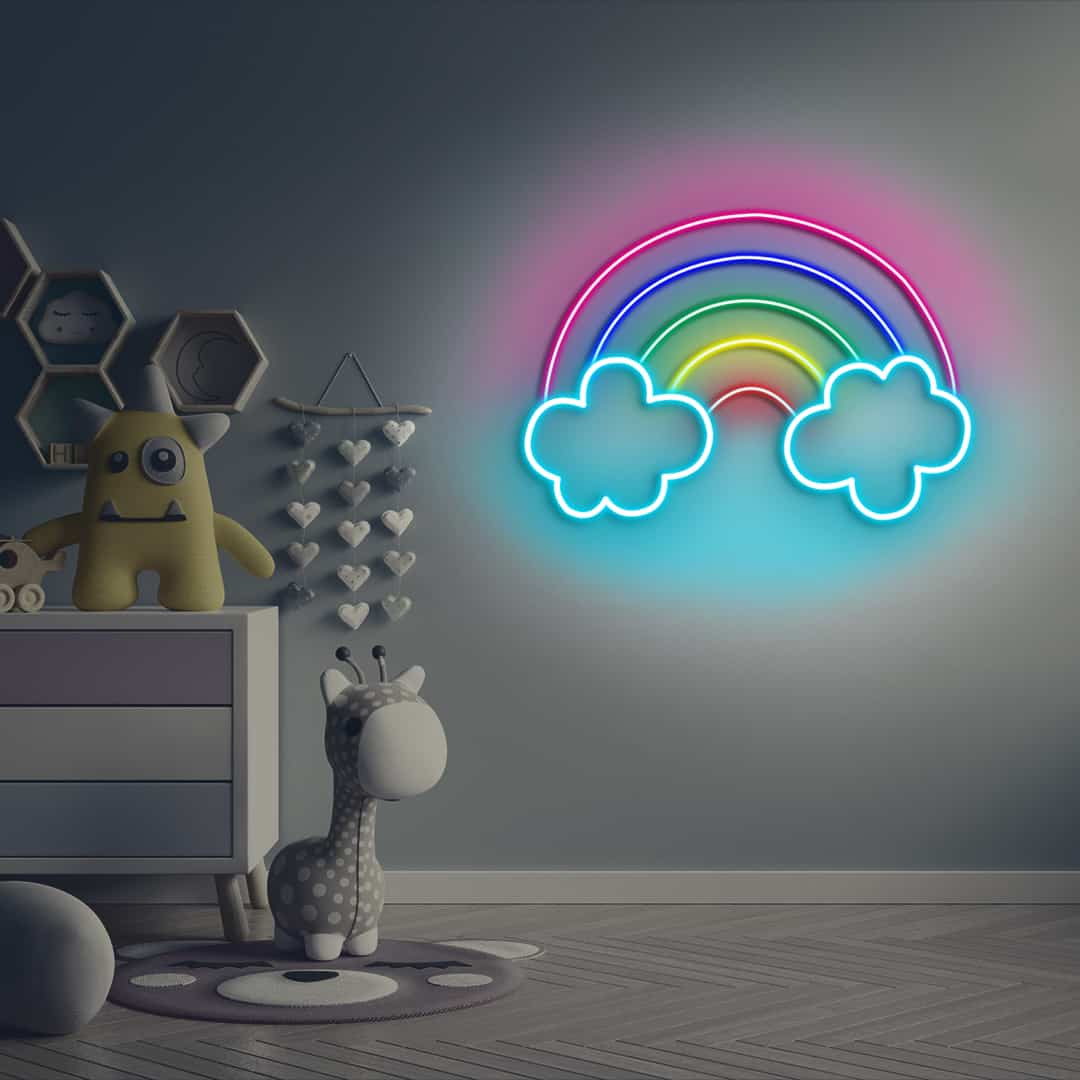 Rainbow with Cloud Neon Sign
