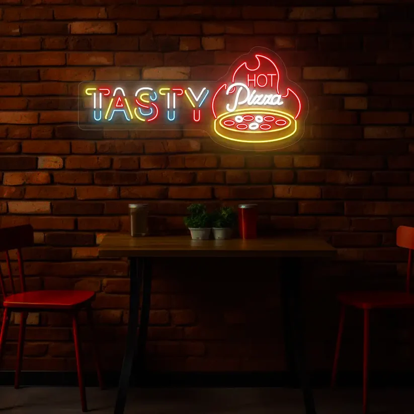Tasty Hot Pizza Neon Sign