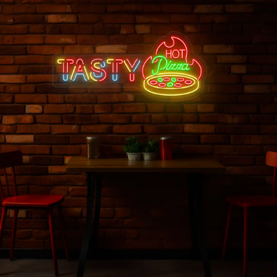 Tasty Hot Pizza Neon Sign