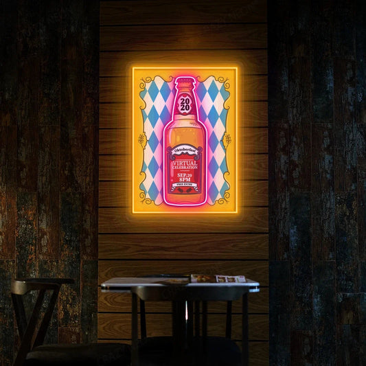 Oktoberfest Beer Bottle Neon Sign