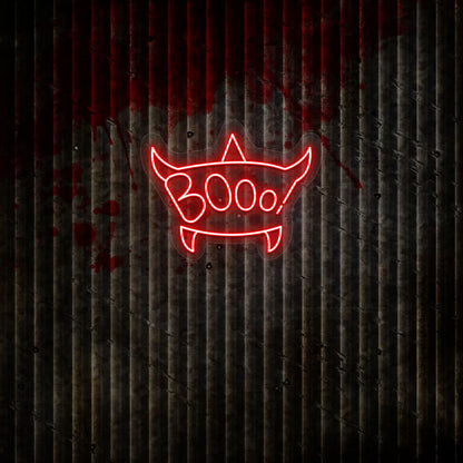 Scary Boo Text Neon Sign