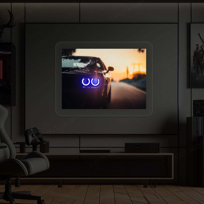 Challenger Headlight Neon Artwork Sign