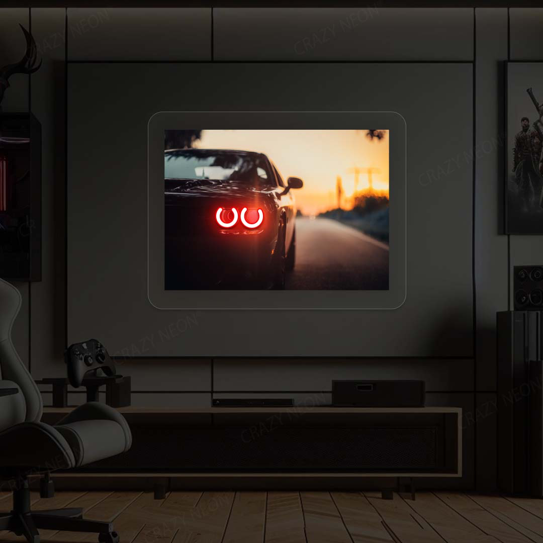 Challenger Headlight Neon Artwork Sign
